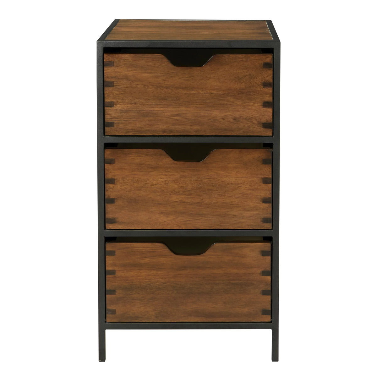 Walnut Storage Cabinet with 3 Drawers X678