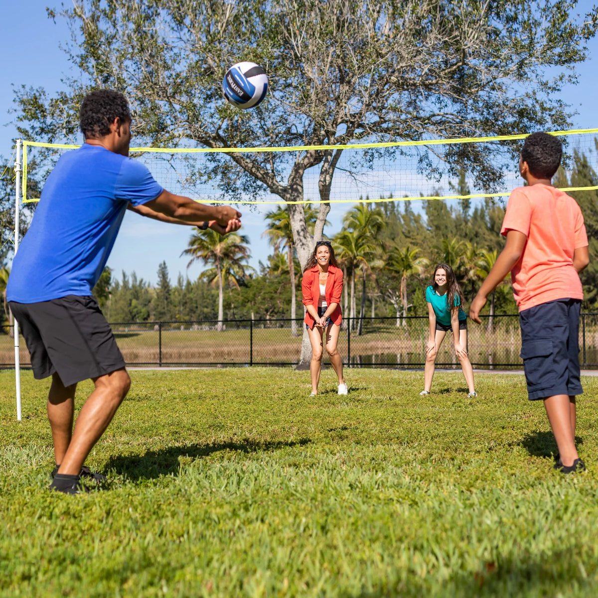 Volleyball and Badminton Combo Set with Adjustable Height Net G522513
