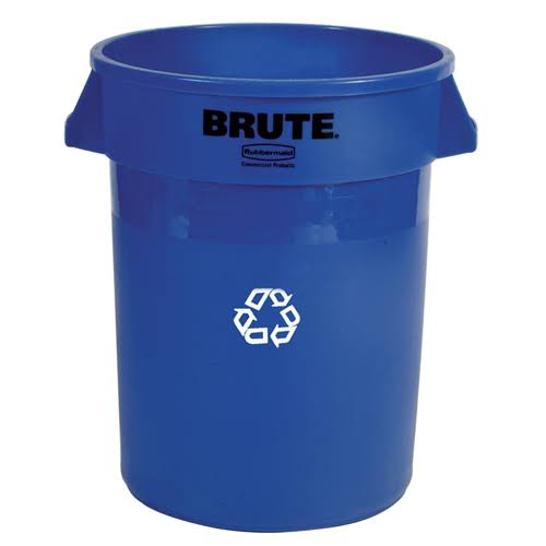 Blue 32 gal Round Recycling Container J15179