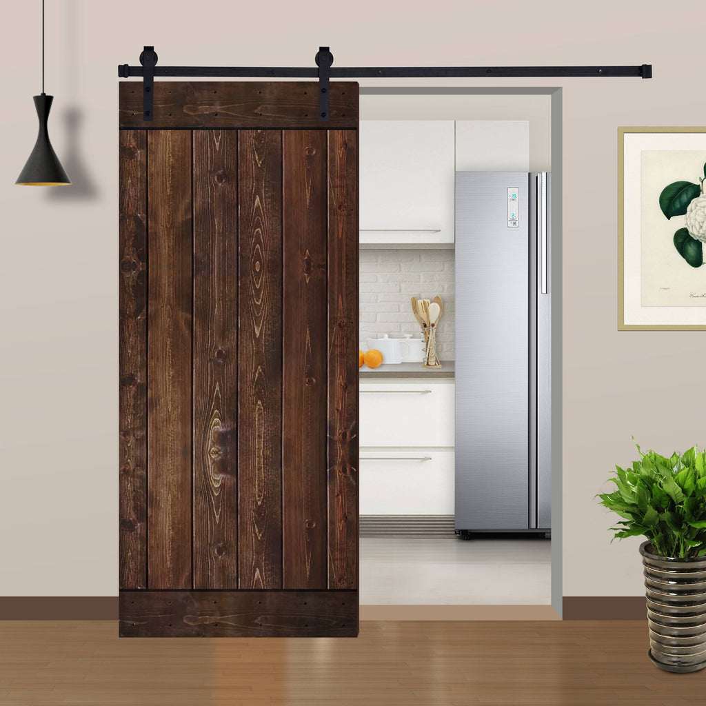 Paneled Manufactured Wood Barn Door with Installation Hardware Kit N276440
