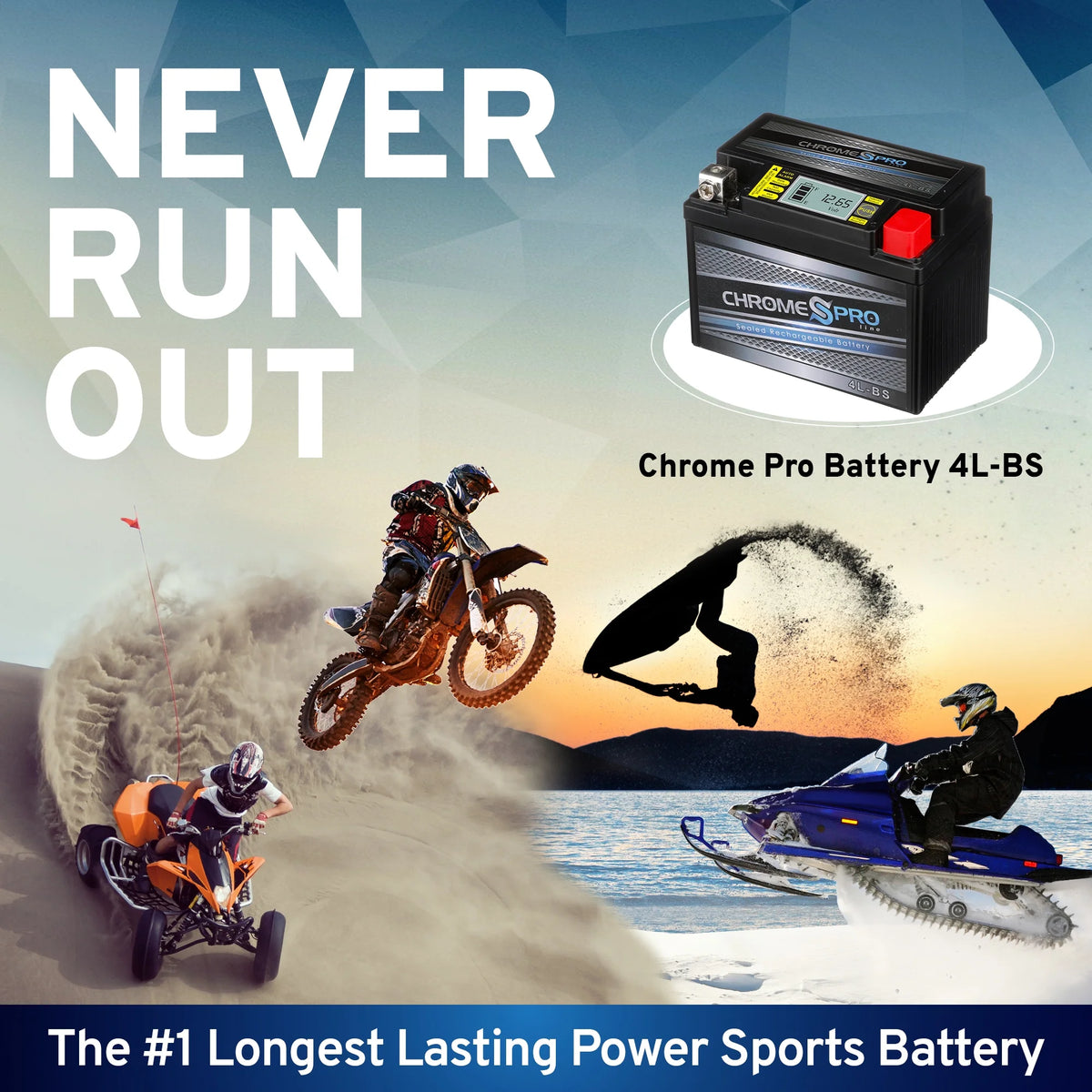 Chrome Pro Battery Ytx4L-Bs Igel Power Sports Battery Replaces 4L-Bs Gtx4L-Bs Cytx4L-Bs A923253