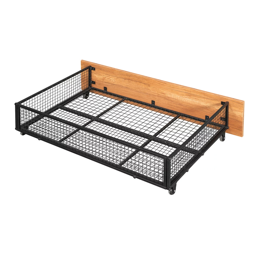 Black Metal Triple Bunk Bed with Drawers J3815