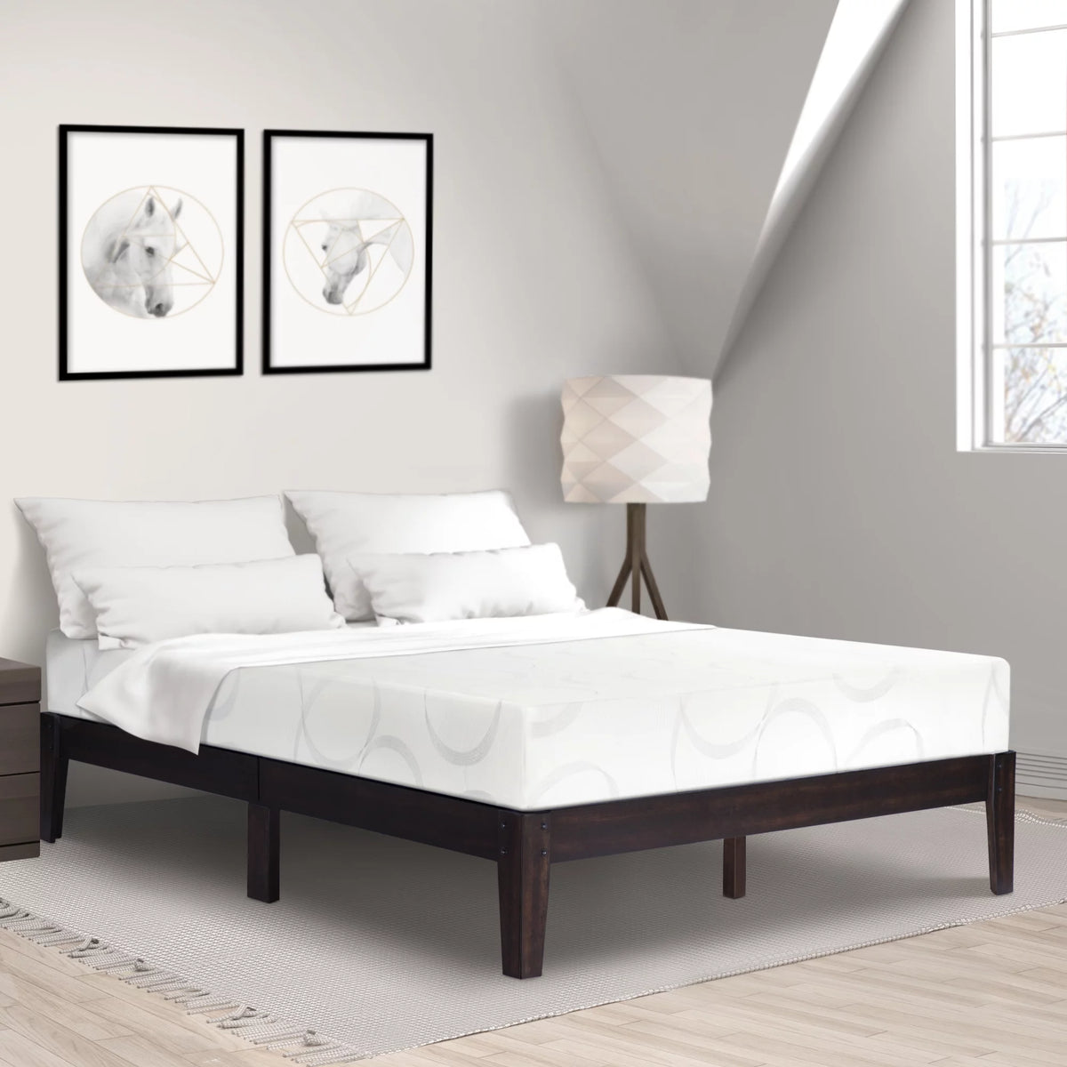 14" Wood Platform Bed Frame, King E88431