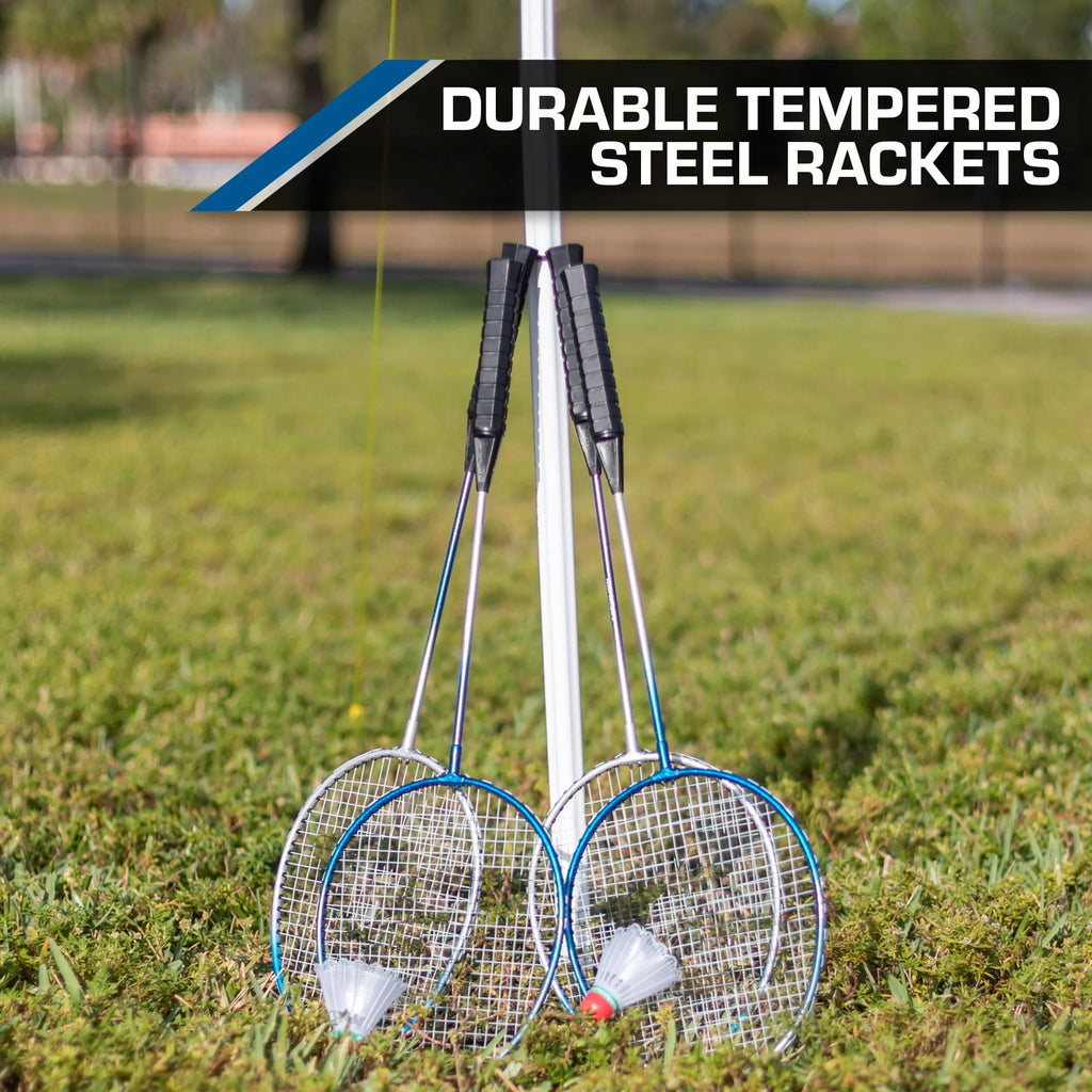 Volleyball and Badminton Combo Set with Adjustable Height Net G522513