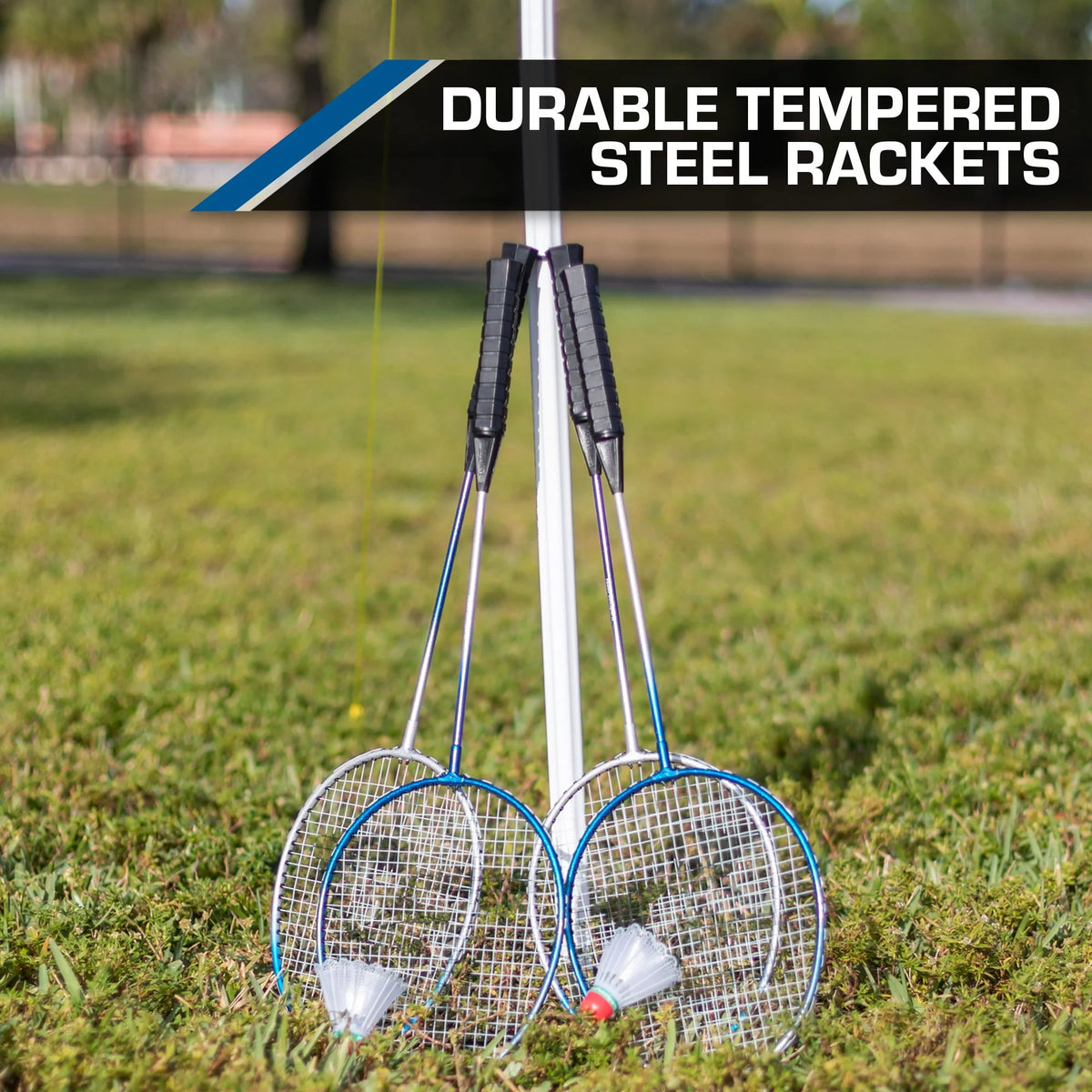Volleyball and Badminton Combo Set with Adjustable Height Net G522513