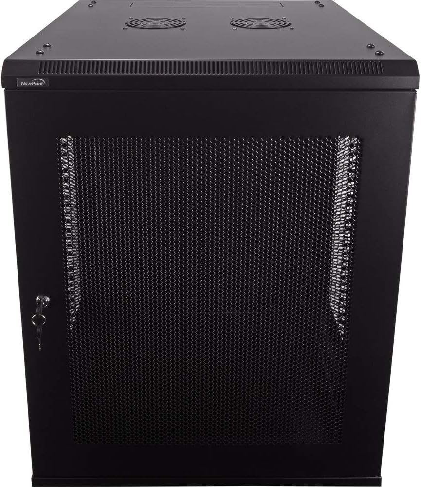 15U Wallmount IT Cabinet Enclosure 19-Inch Server Network Rack with Locking Perforated Door Black L85451