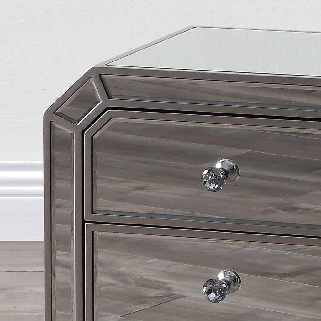 Mirrored Nightstand with 3-Drawers I8706