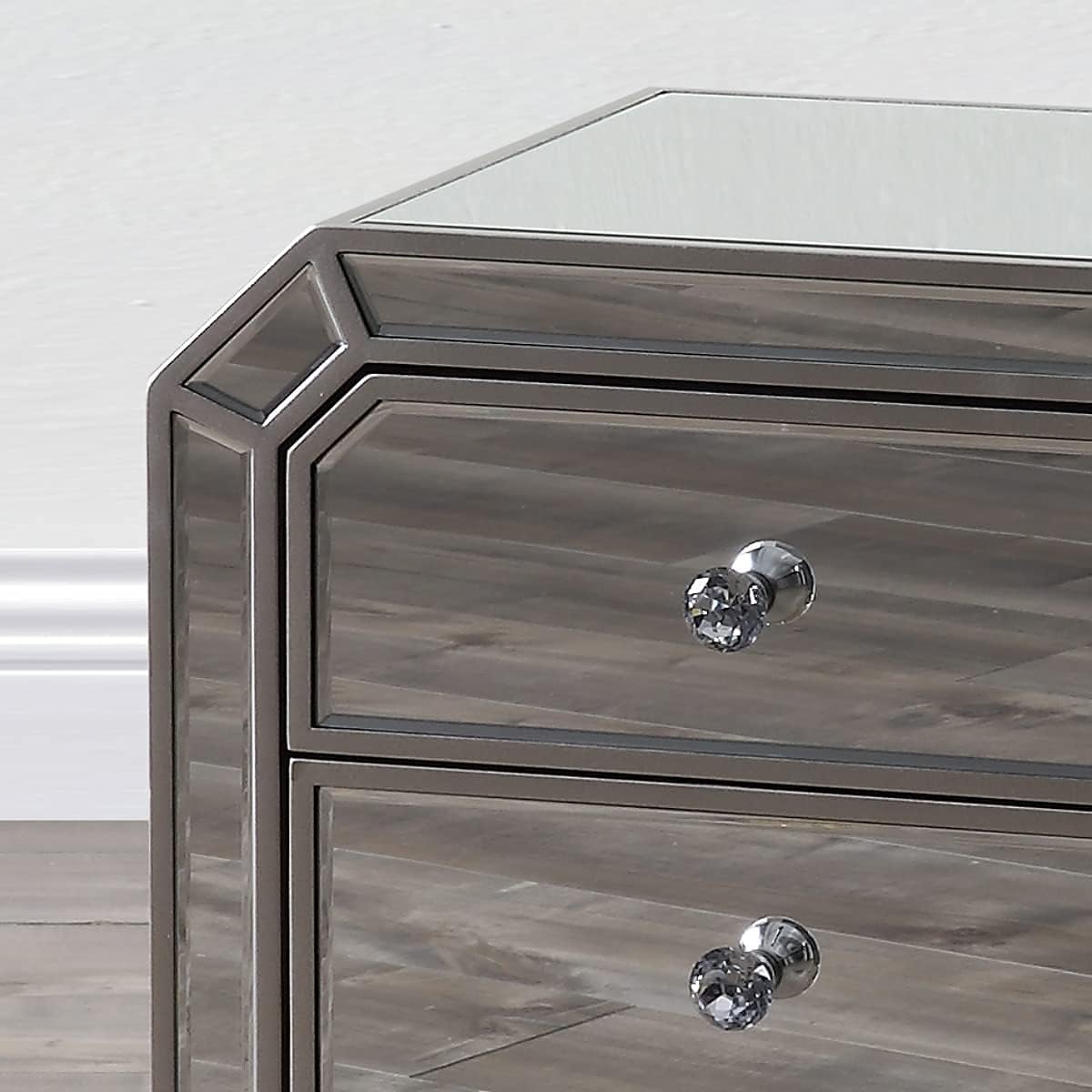 Mirrored Nightstand with 3-Drawers I8706