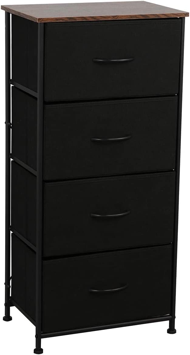 Gray Fabric 4 Drawer Nightstand Dresser D52165