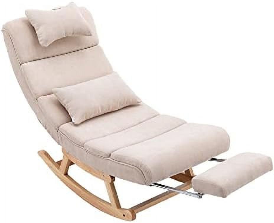 PU Leather Upholstered Rocking Recliner Chair with Pillows & Foot R511