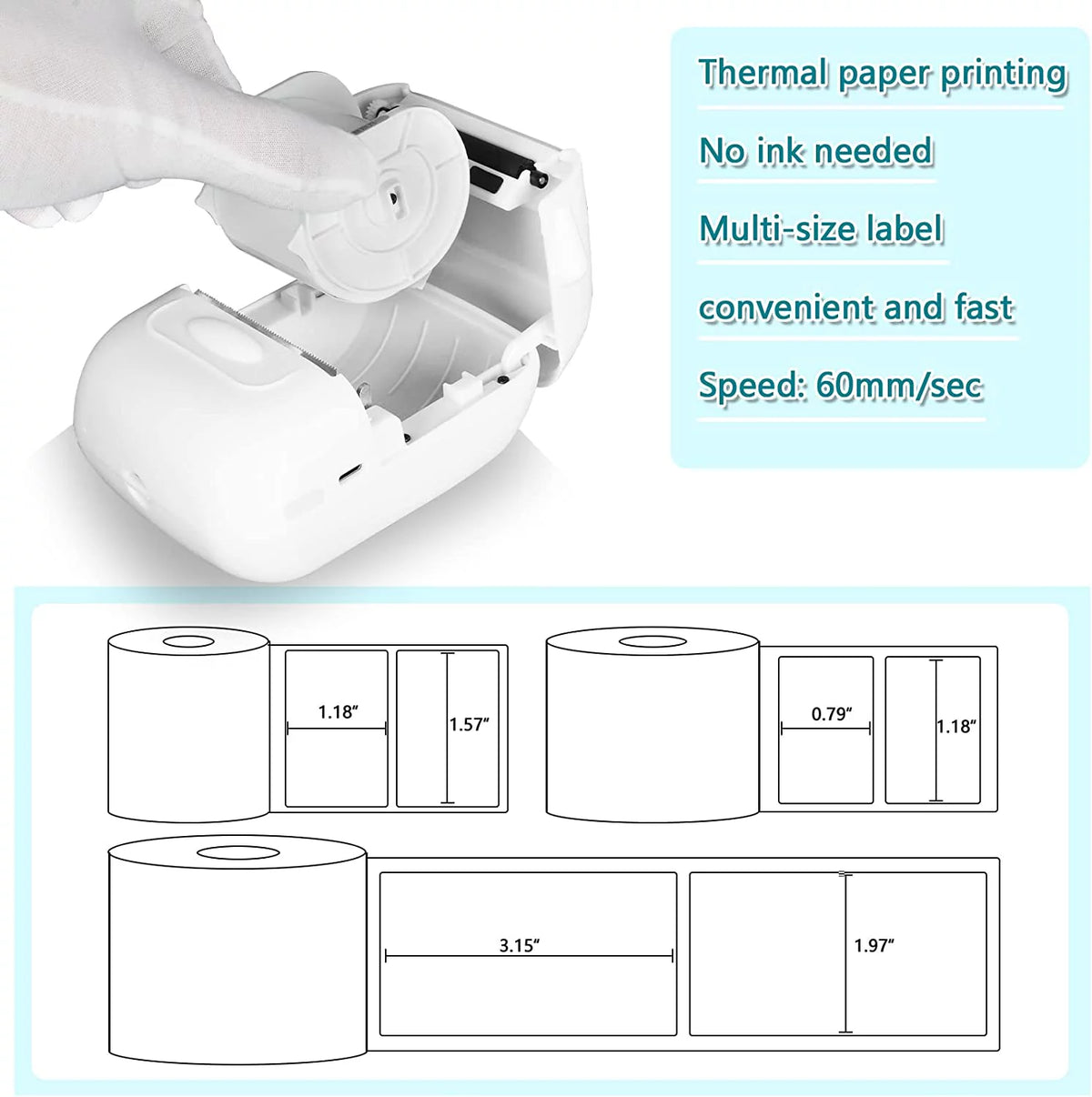 Mini Bluetooth Printer V58044