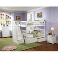 White Full Over Full Size Bunkbed with Drawers H9402