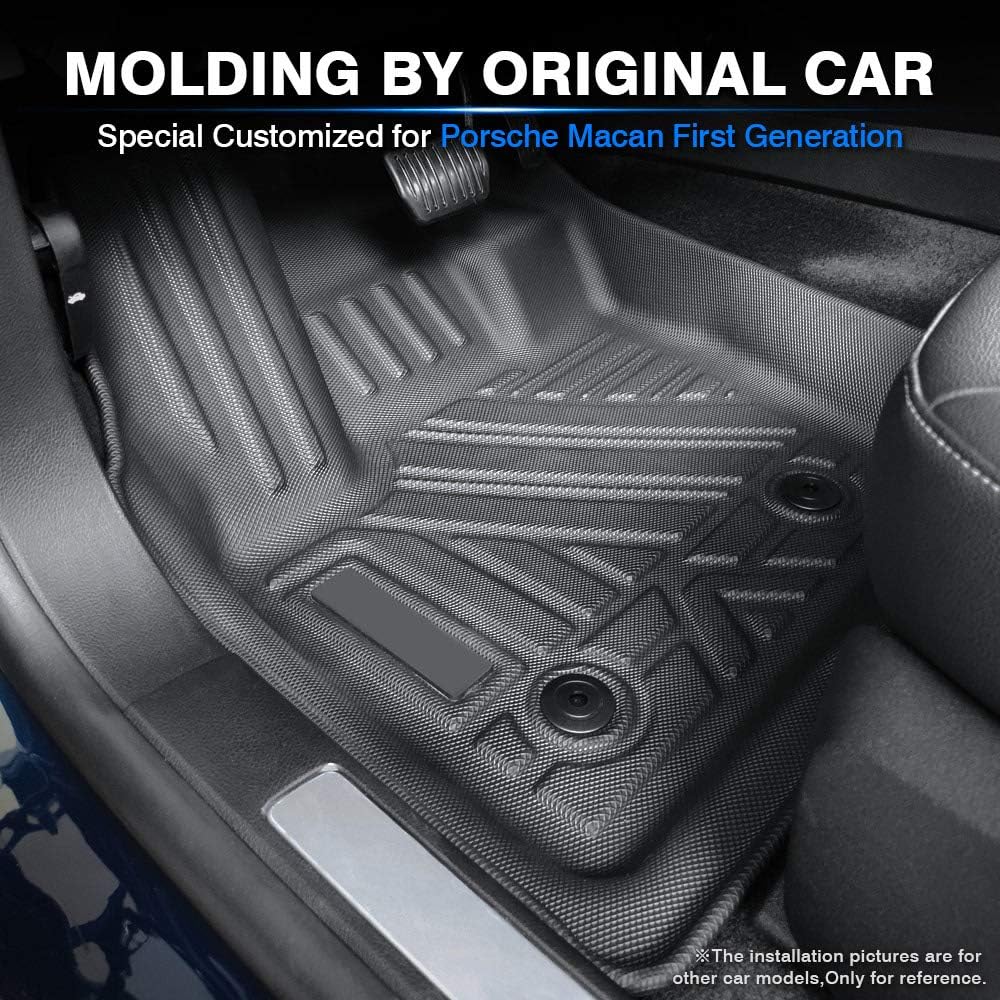 Custom Fit All Weather Floor Mats 1st & 2nd Row Black Non-Slip R6210