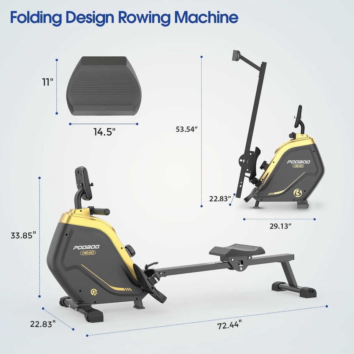 Foldable Magnetic Rowing Machine with 16 Level Resistance L451449