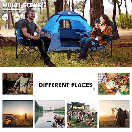 Oversized Mesh Back Folding Camping Chair with 2 Cup Holders W7504