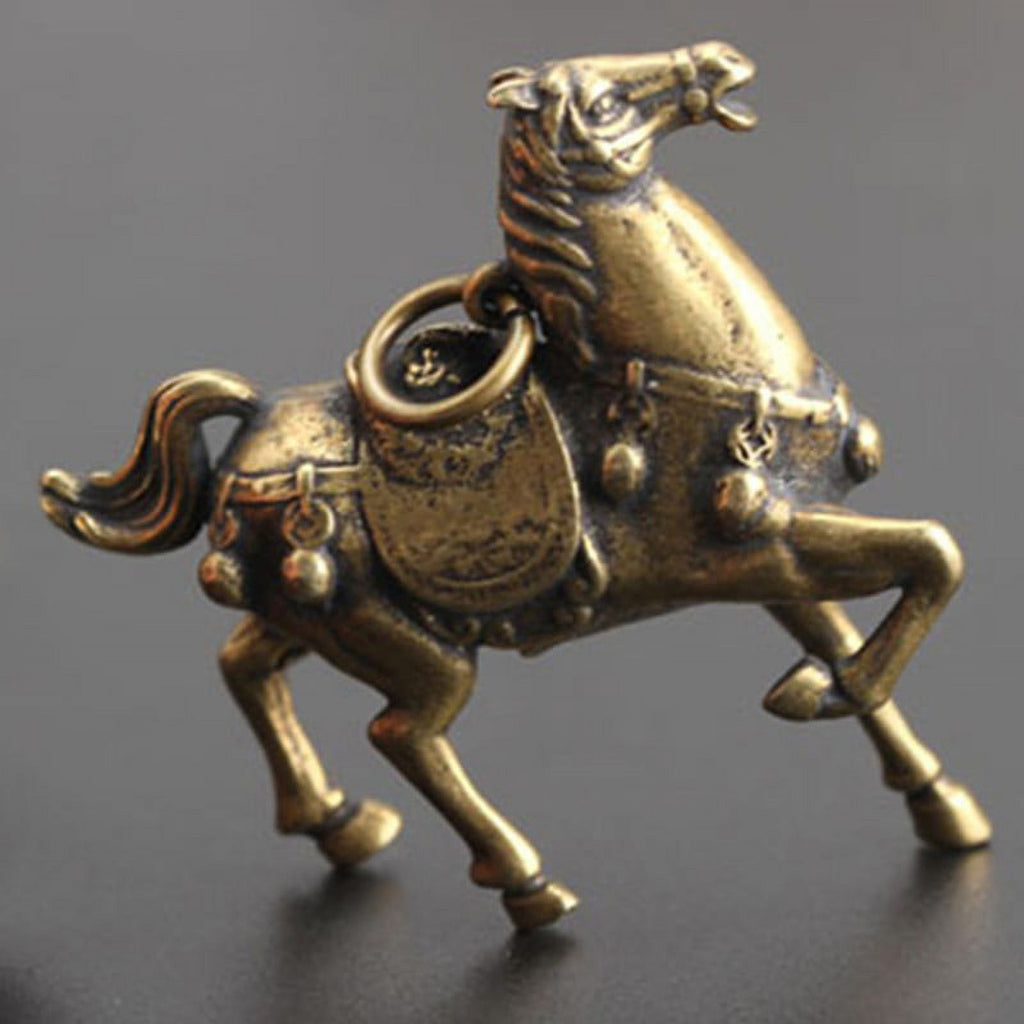 Solid Copper Race Horse Miniature Figurines Desk Decor Ornament Handmade Crafts P880