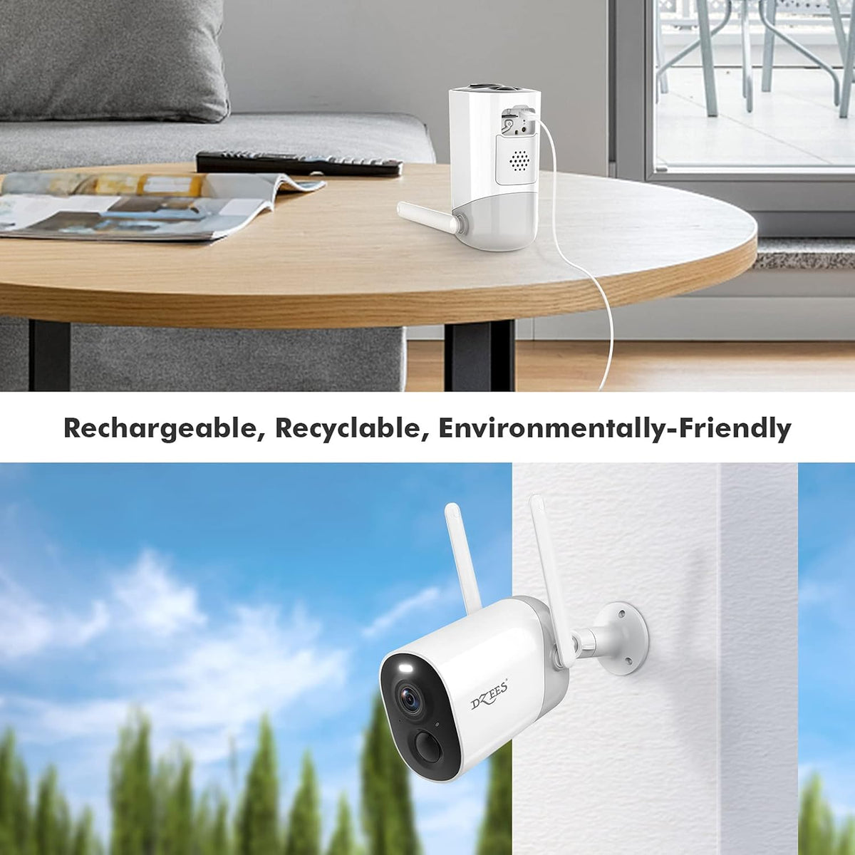 Wireless Outdoor Security Camera with Spotlight & Siren, 1080P Battery Powered, AI Motion Detection, 2-Way Audio, Color Night Vision, IP66 Weatherproof Y840639