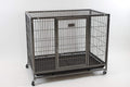 Heavy Duty Metal Open Top Cage with Floor Grid, Casters and Tray A355