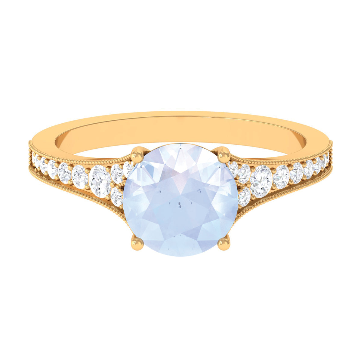 14K Yellow Gold Solitaire Ring with Diamond M8345
