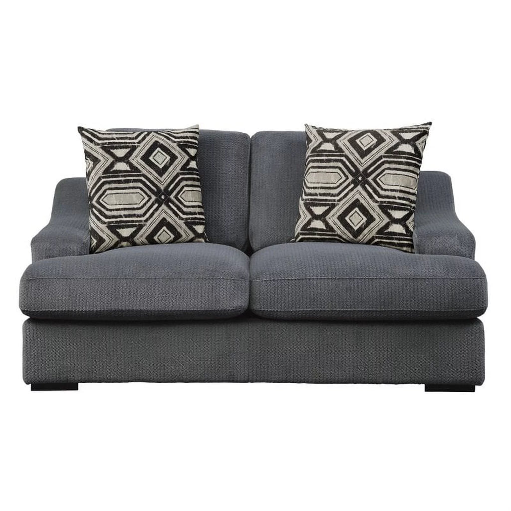 Dark Gray Microfiber Upholstered Loveseat U6084