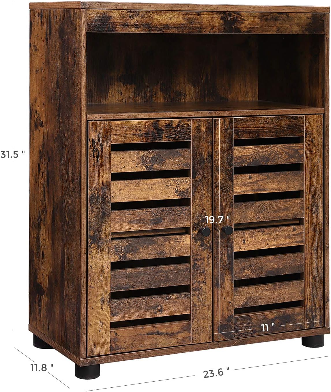 Bathroom Storage Cabinet with Louvered Doors and Adjustable Shelf R1698