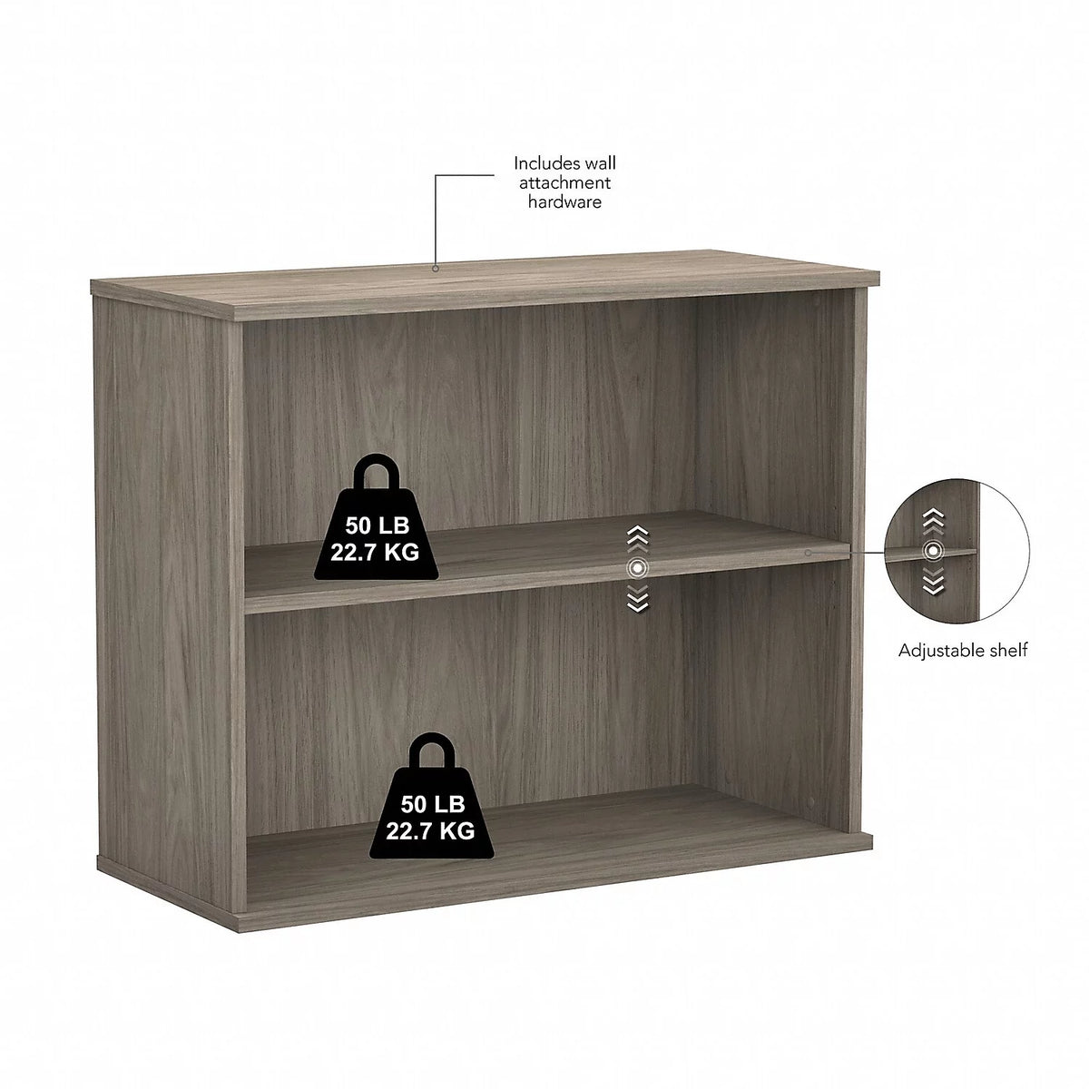 2 Shelf Engineered Wood Bookcase W988042
