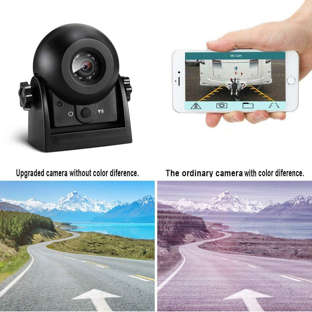 Wireless Backup Dash Cam with WiFi Reversing Camera IP68 Waterproof IR Night Vision Wide Angle Magnetic Rear View Parking Camera W6627