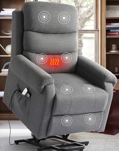 Dark Blue Power Lift Recliner Chair with Heat and Massage E110687