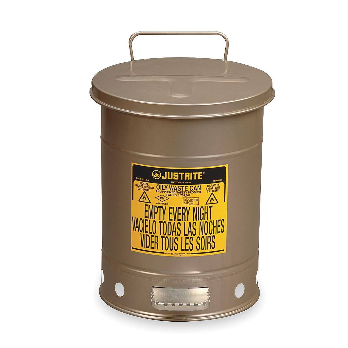 6 Gal Steel Oily Waste Can C2931