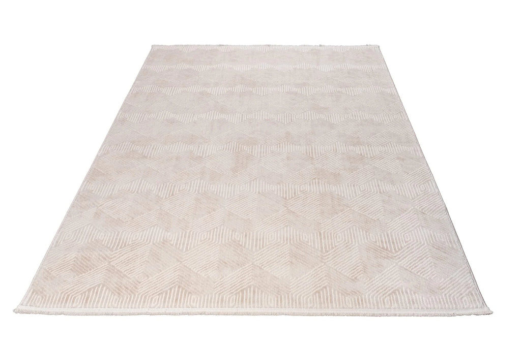 Cream 8x10 Geometric Pattern Indoor Area Rug M884936