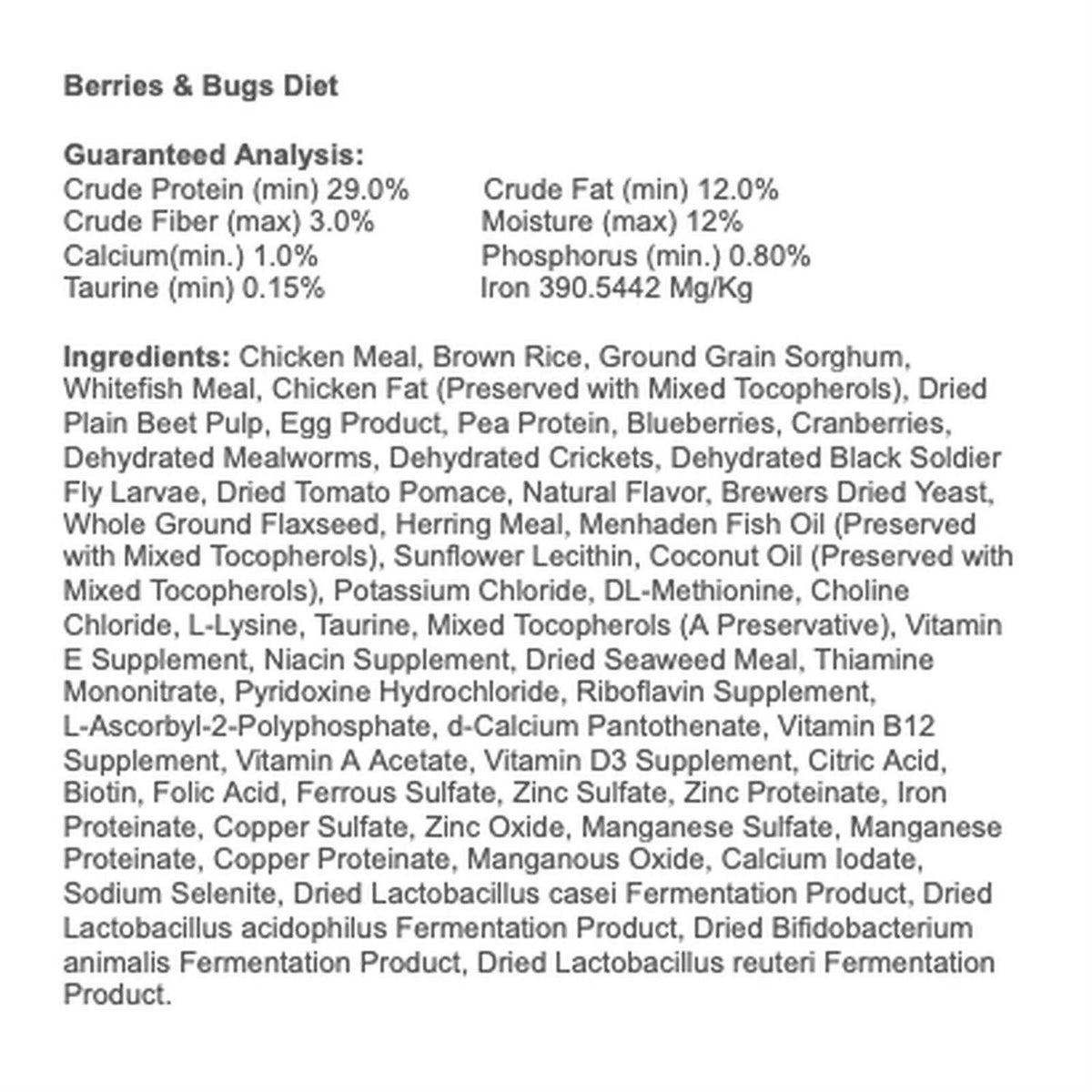 Berries & Bugs Insectivores Food S111883