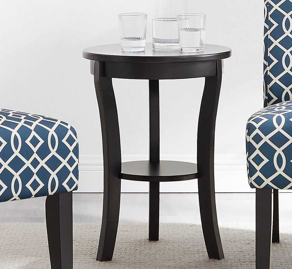 3pc Set Blue Fabric Upholstered Side Table and 2 Chairs M9297