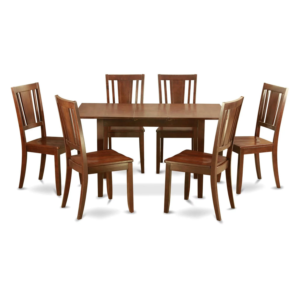 7 Pc Dining Table Set with Leaf and 6 Chairs Z51959