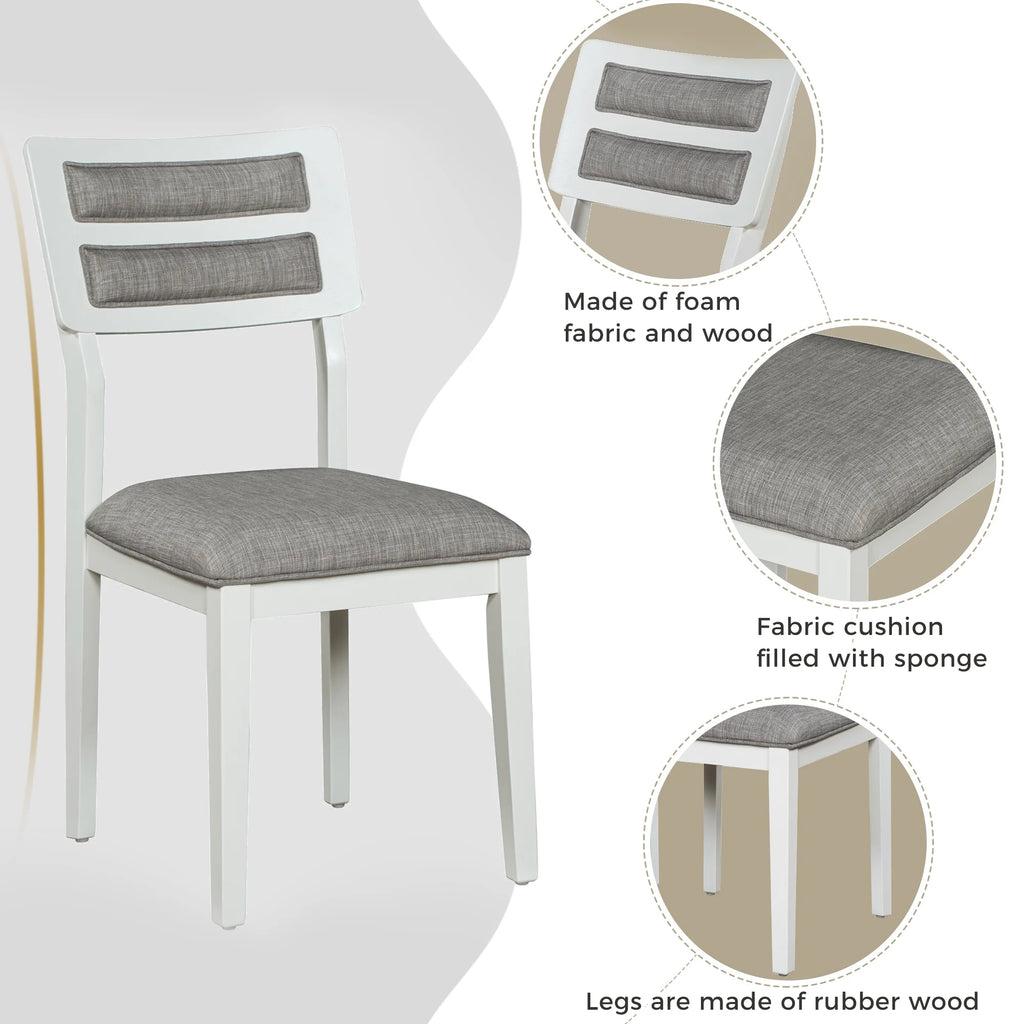 6 Piece Dining Table and Chair Set with 4 Upholstered Chairs and 1 Upholstered Bench P61631
