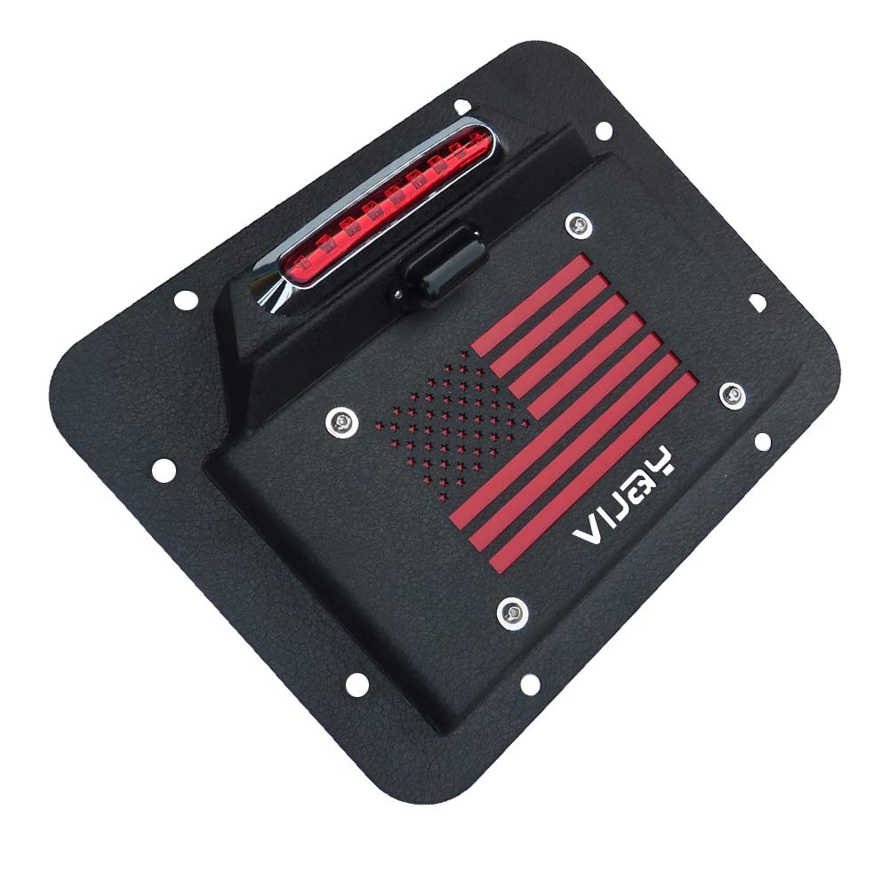 Spare Tire Delete License Plate Relocation Kit with Plate Light and Third Brake Light for Wrangler JK JKU Q834
