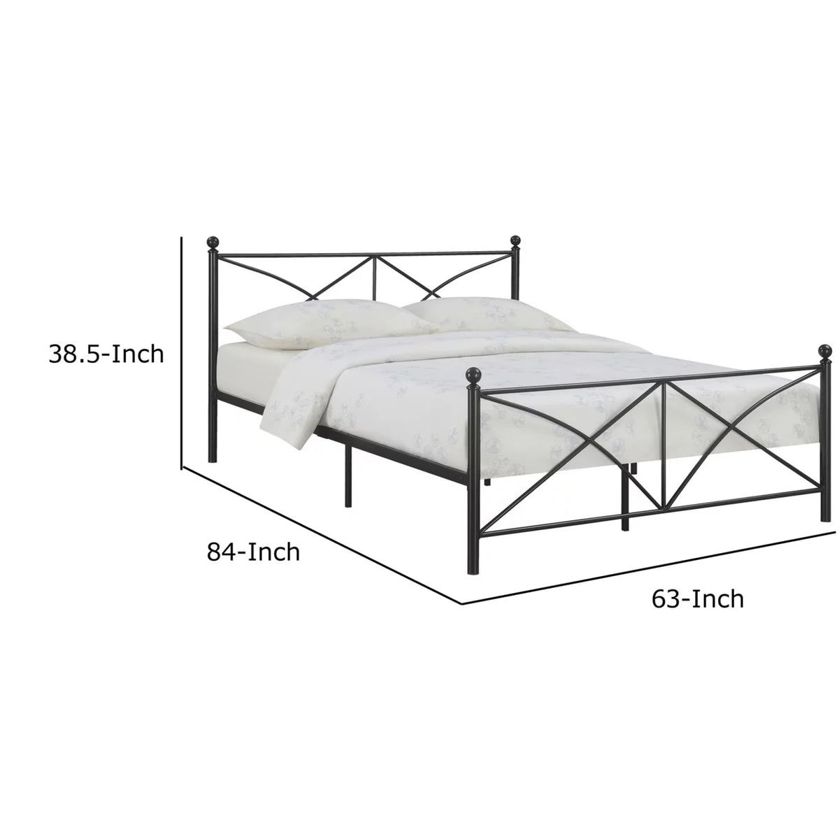 Queen Size Black Metal Bed H463445