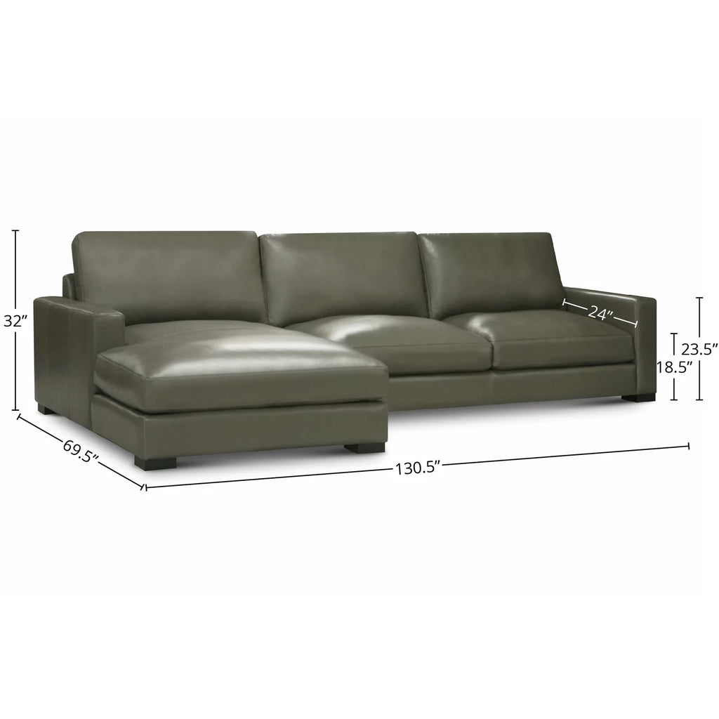 Leather Upholstered Chaise Sectional V996066