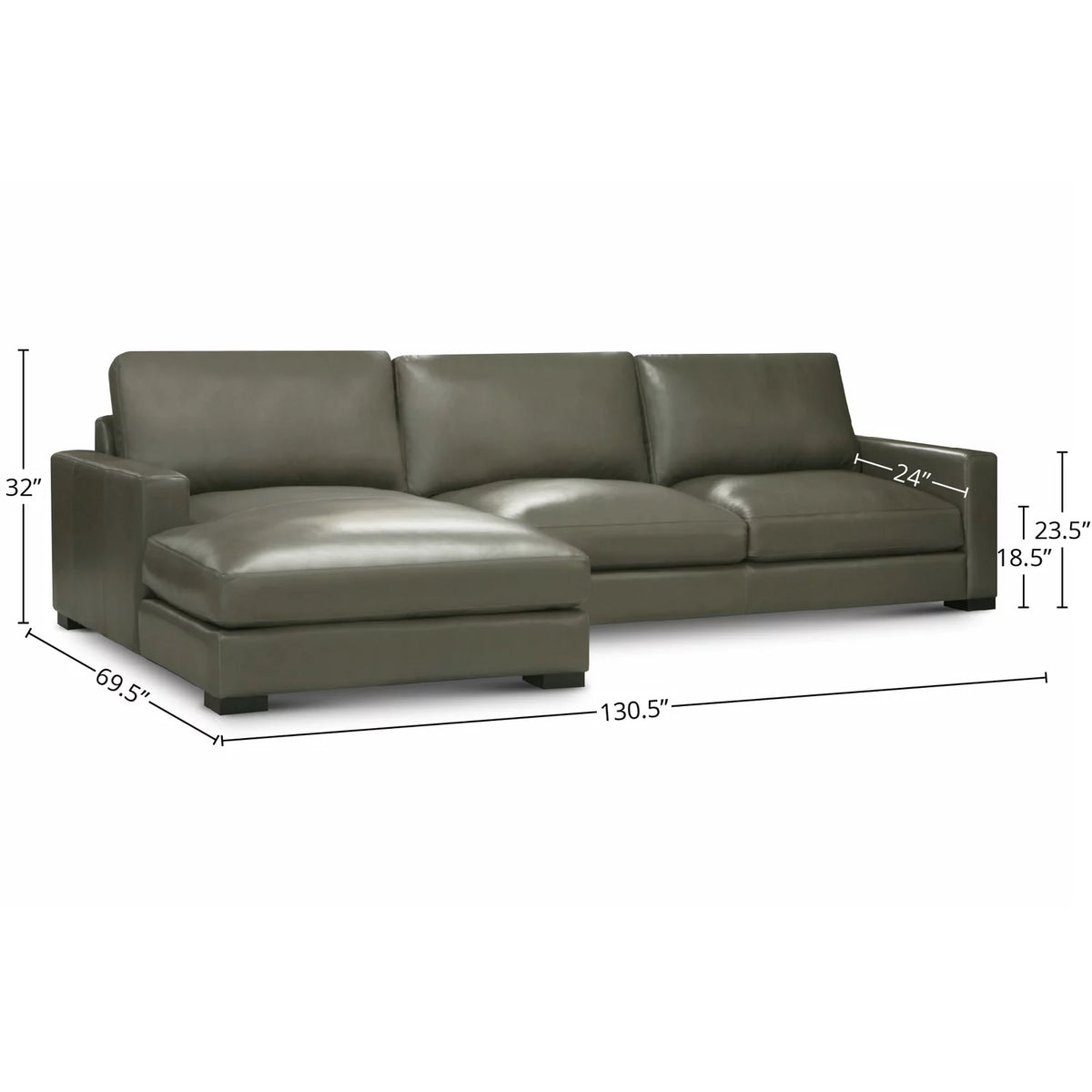 Leather Upholstered Chaise Sectional V996066