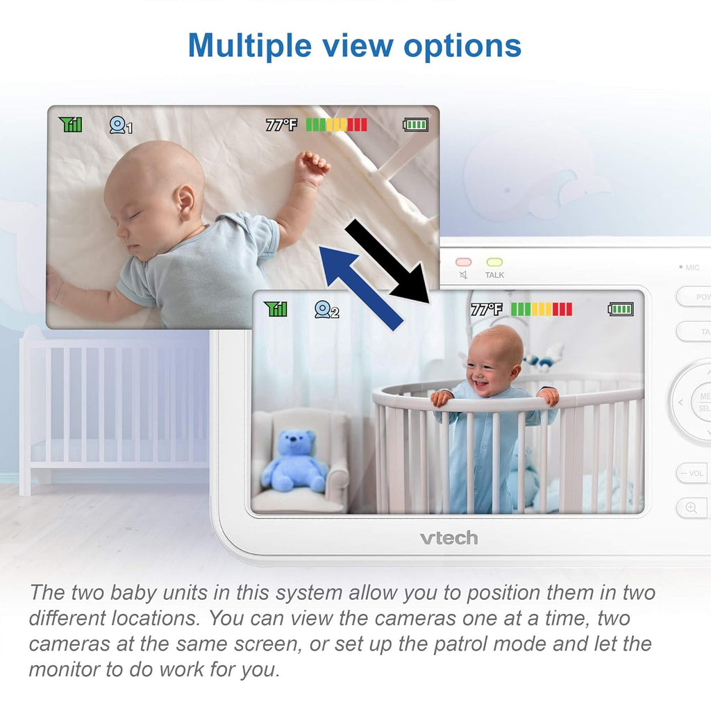 Video Baby Monitor with 5 Screen, 2 Cameras H9244