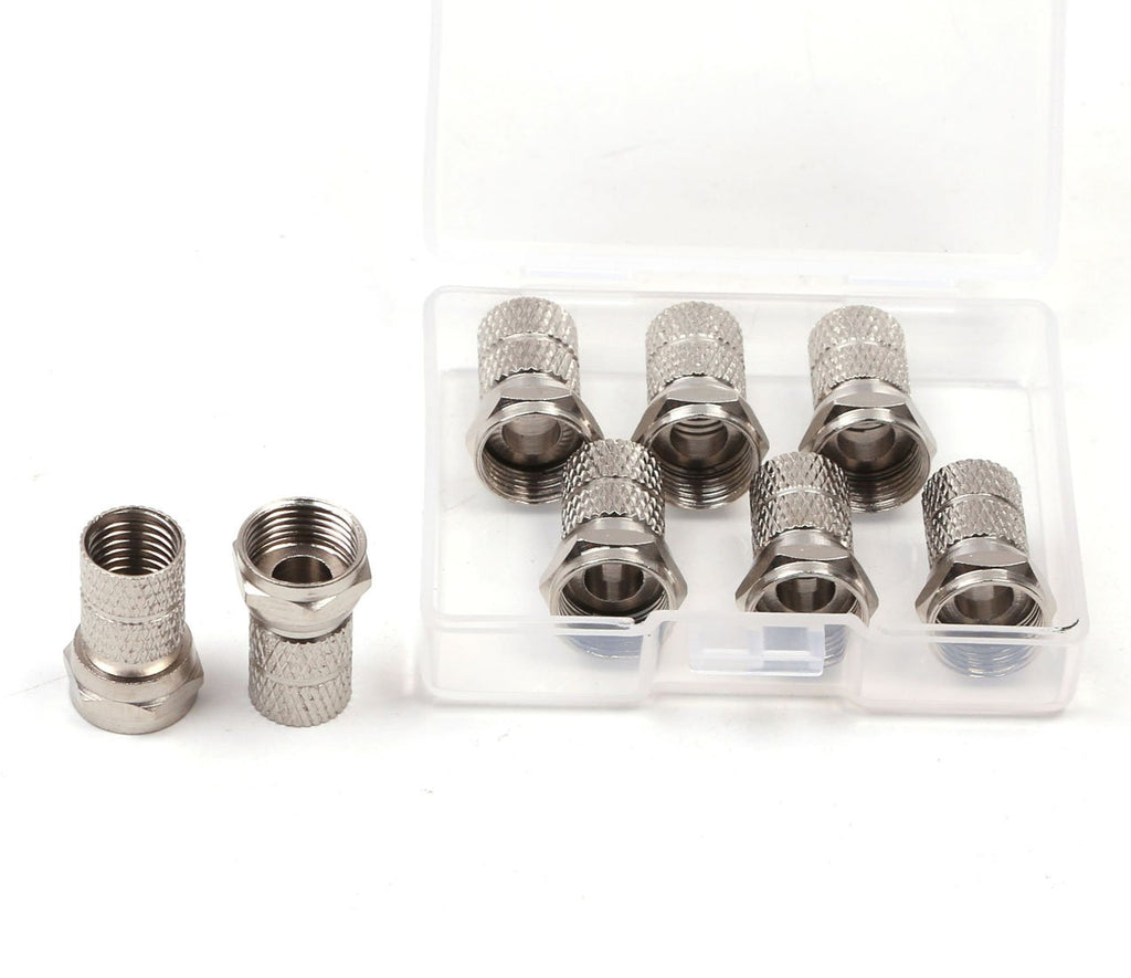 RG6 F-Type Twist-On Coaxial Cable Connector 6PCS Silver V2668