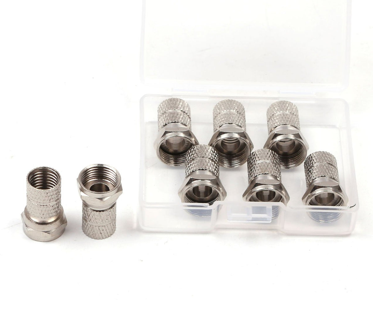 RG6 F-Type Twist-On Coaxial Cable Connector 6PCS Silver V2668