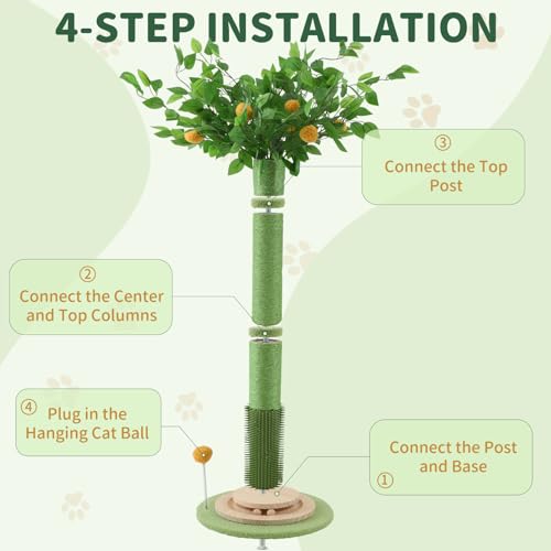 45 Inch Tall Cat Scratching Post with Sisal Rope A537