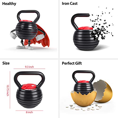 Adjustable Cast Iron Kettlebell Weights Set 5, 8, 9, 12lb S717436