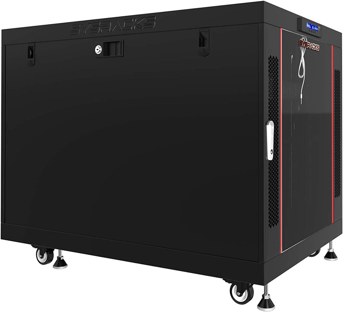 15U 35 inch Deep Server Rack Cabinet Enclosure with Cooling Fans, LCD Screen, Thermostat, PDU, Casters, Shelf X459