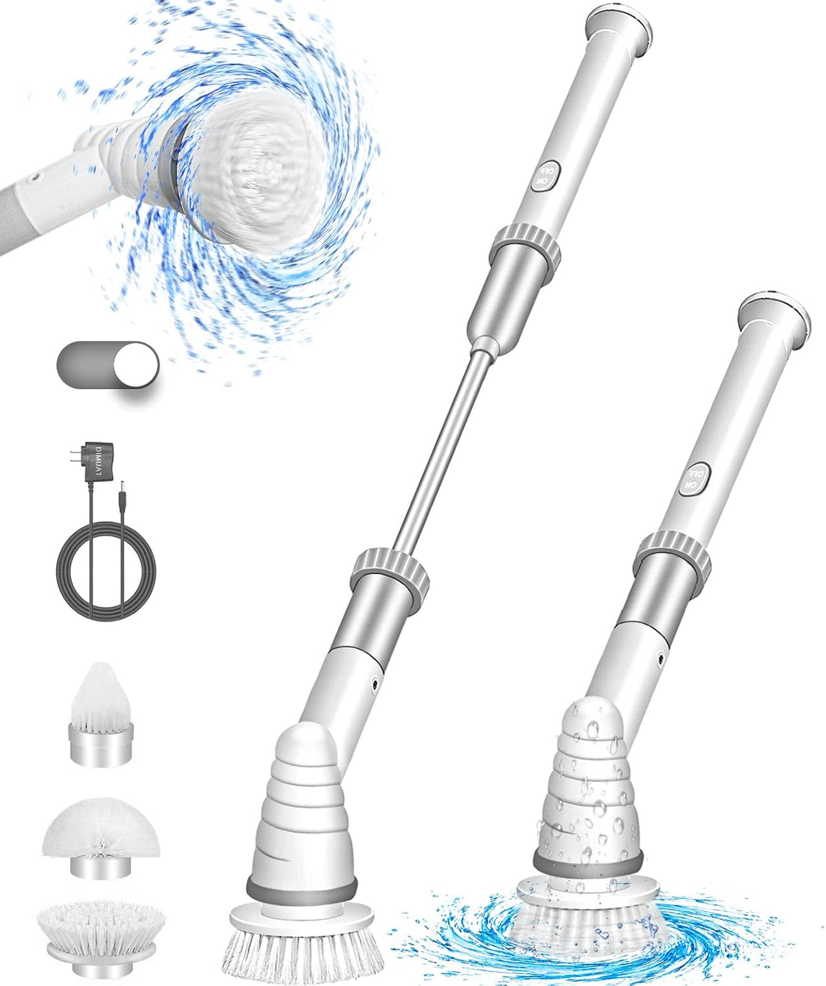 Electric Spin Scrubber, Cordless Bathroom Cleaner, Pack of 2 C827045