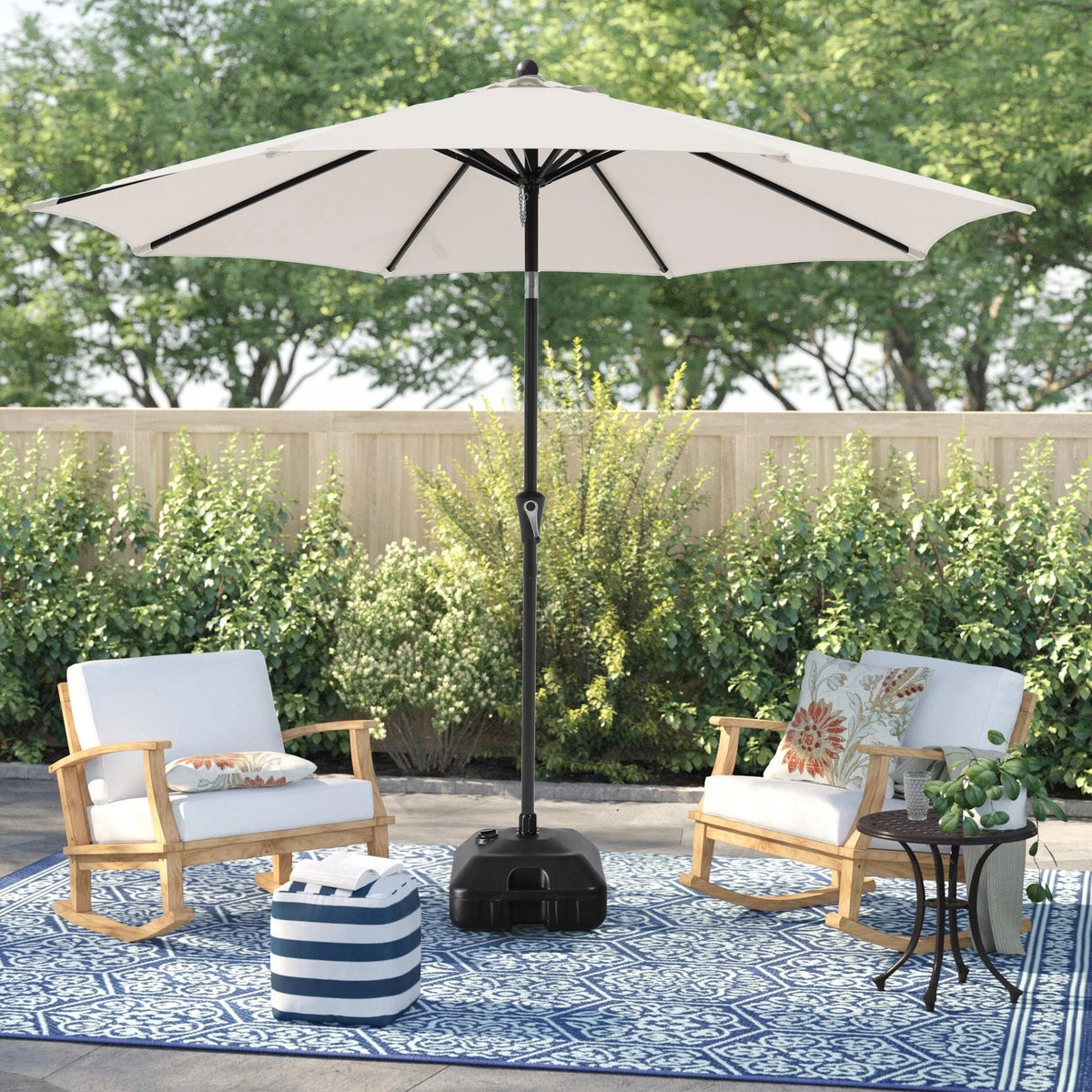 Cream 9-Feet Patio Umbrella with 8 Ribs P951