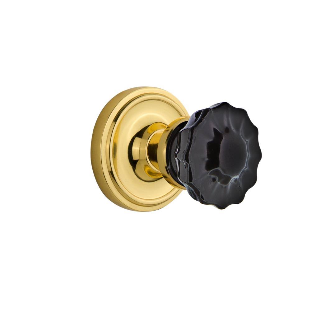 Double Dummy Crystal Black Glass Door Knob C60747