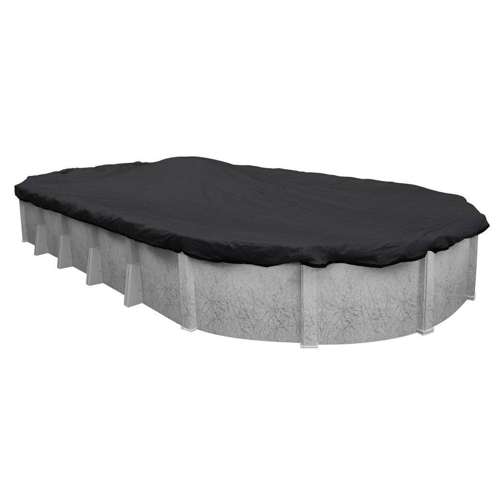 Black Mesh Heavy-Duty Winter Cover for Oval Above-Ground Swimming Pools B6895