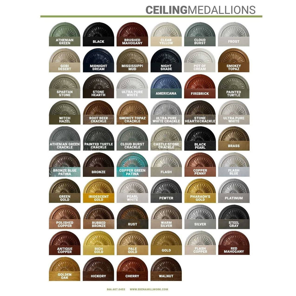 Roped Ceiling Medallion, Hand-Painted Polished Copper S95263