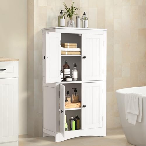 43" White Kitchen Pantry Cabinet with Adjustable Shelves F299